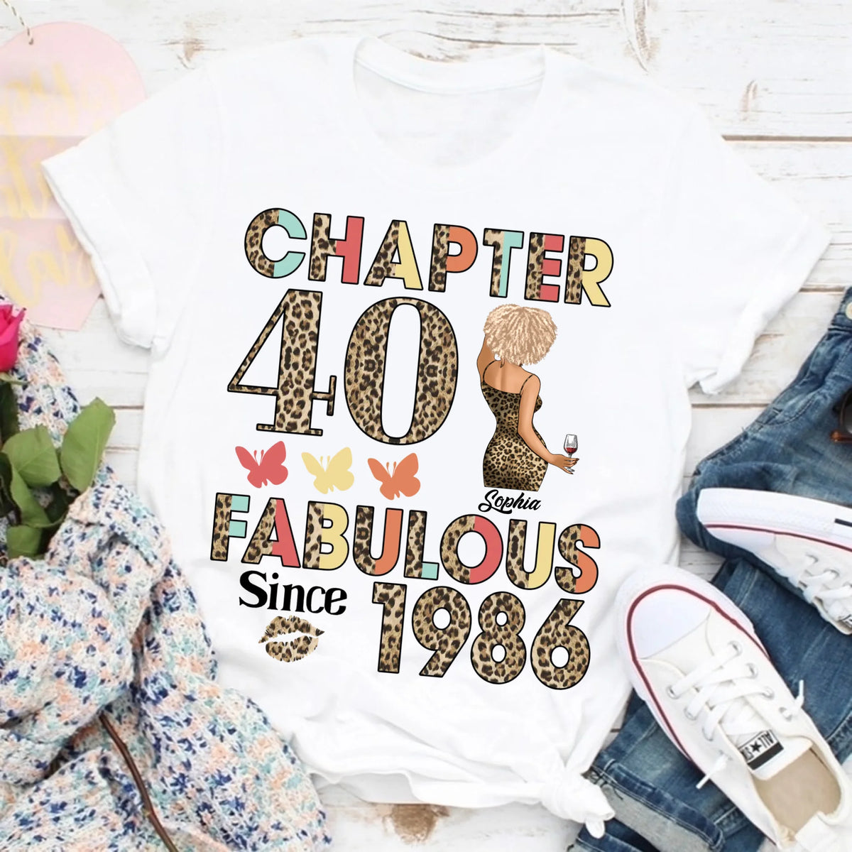 Chapter 40, Fabulous Since 1986 40th Birthday Unique T Shirt For Woman, Custom Birthday Shirt, Her Gifts For 40 Years Old , Turning 40 Birthday Cotton Shirt