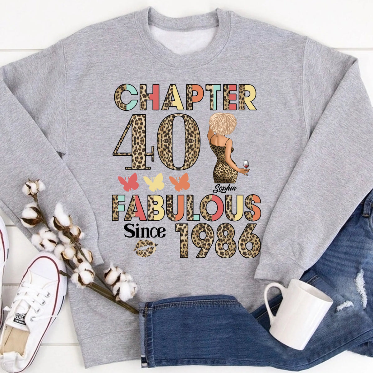 Chapter 40, Fabulous Since 1986 40th Birthday Unique T Shirt For Woman, Custom Birthday Shirt, Her Gifts For 40 Years Old , Turning 40 Birthday Cotton Shirt