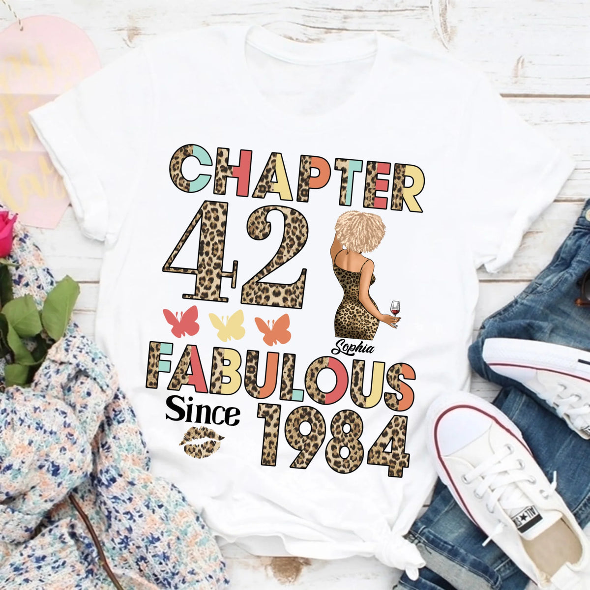 42nd birthday shirts for her, Personalised 42nd birthday gifts, 1984 t shirt, 42 and fabulous shirt, 42nd birthday shirt ideas, gift ideas 42nd birthday woman