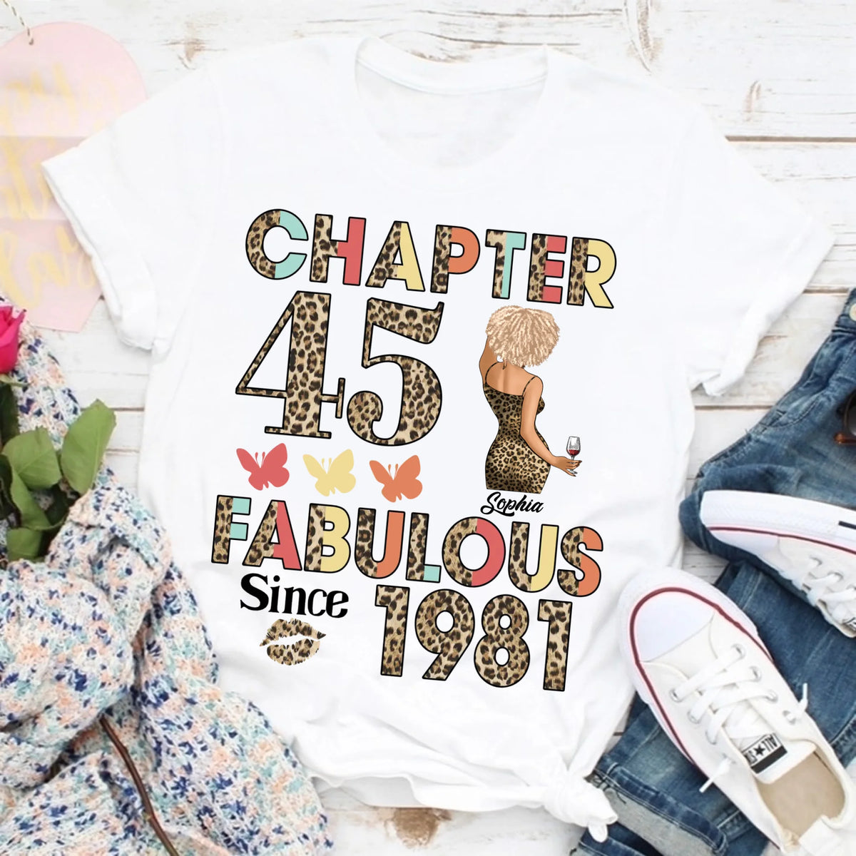 45th birthday shirts for her, Personalised 45th birthday gifts, 1981 t shirt, 45 and fabulous shirt, 45th birthday shirt ideas, gift ideas 45th birthday woman