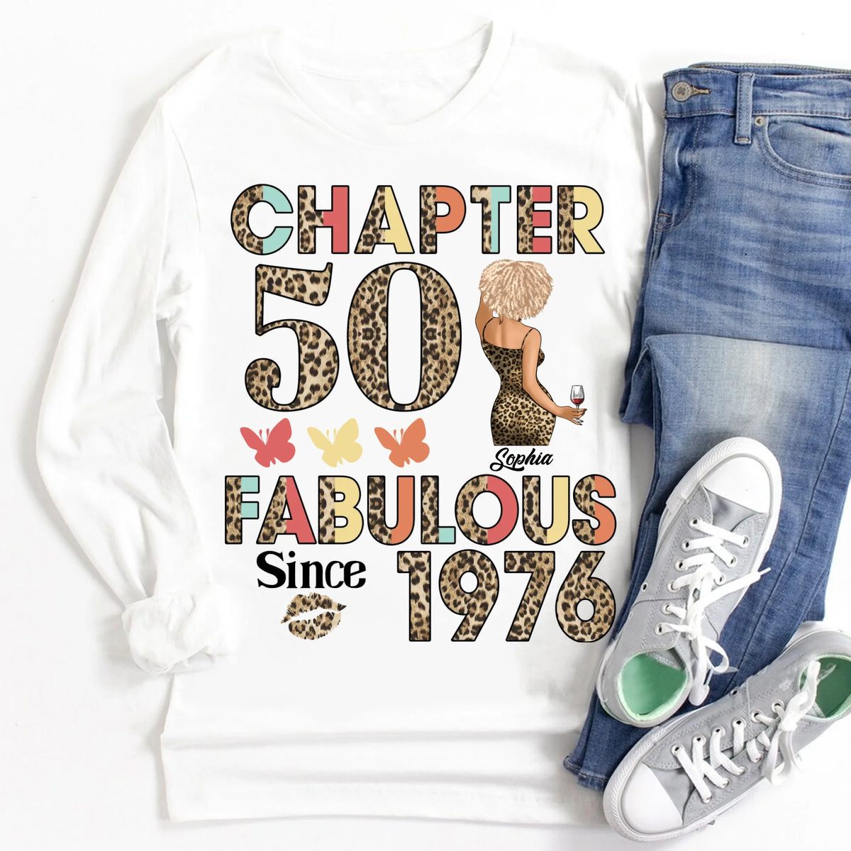 Chapter 50, Fabulous Since 1976 50th Birthday Unique T Shirt For Woman, Custom Birthday Shirt, Her Gifts For 50 Years Old , Turning 50 Birthday Cotton Shirt