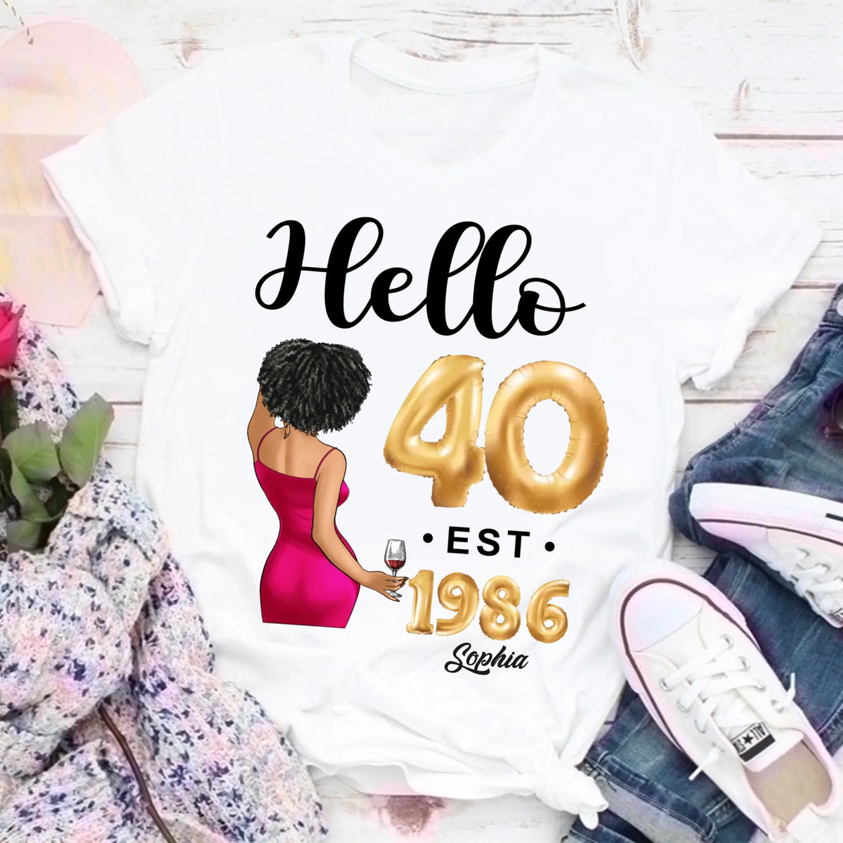 40th Birthday Shirts, Custom Birthday Shirts, Turning 40 Shirt, Gifts For Women Turning 40, 40 And Fabulous Shirt, 1986 Shirt, 40th Birthday Shirts For Her