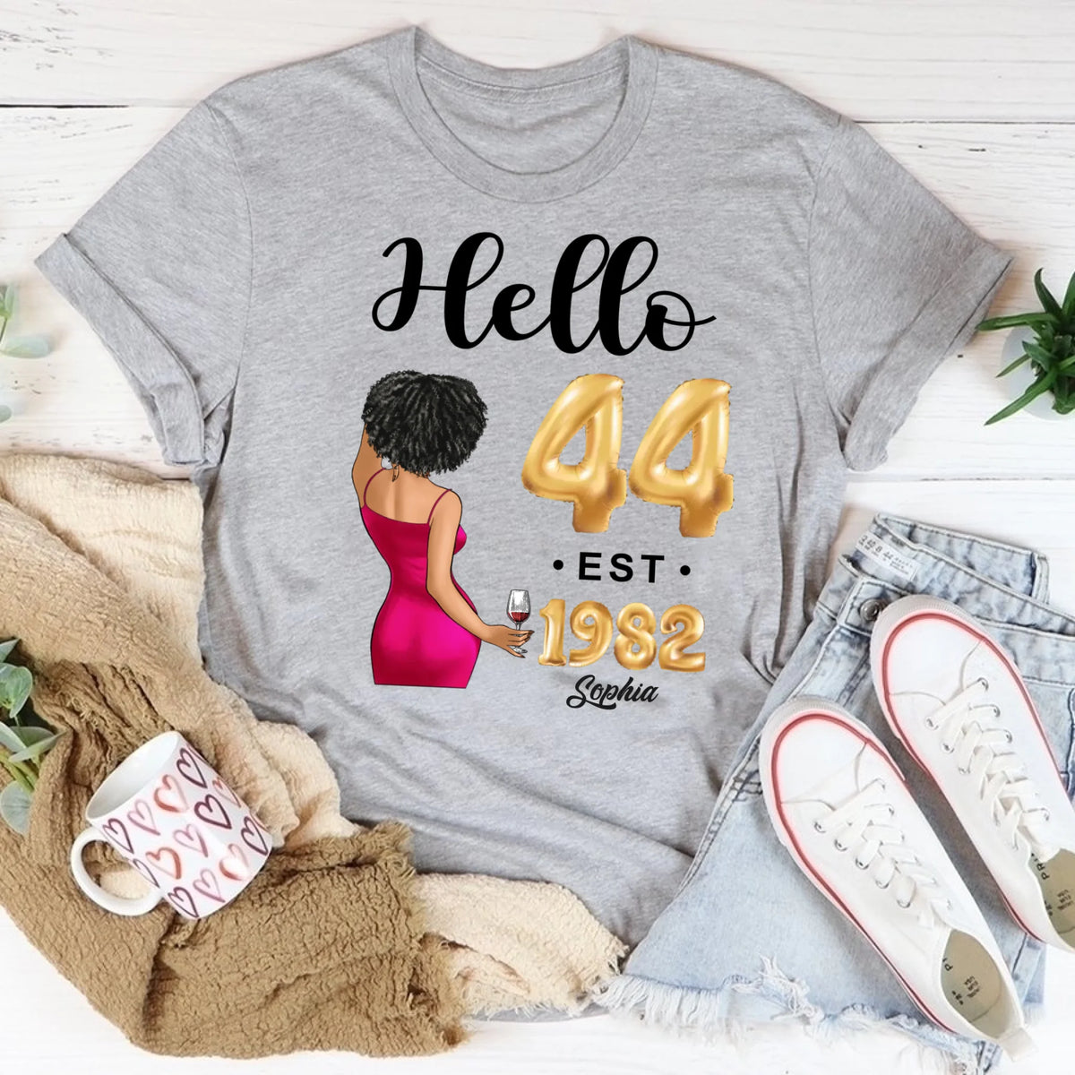 44th birthday shirts for her, Personalised 44th birthday gifts, 1982 t shirt, 44 and fabulous shirt, 44th birthday shirt ideas, gift ideas 44th birthday woman