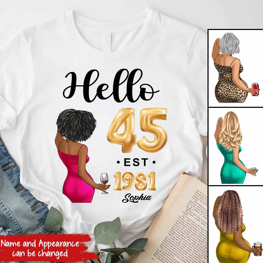 45th birthday shirts for her, Personalised 45th birthday gifts, 1981 t shirt, 45 and fabulous shirt, 45th birthday shirt ideas, gift ideas 45th birthday woman