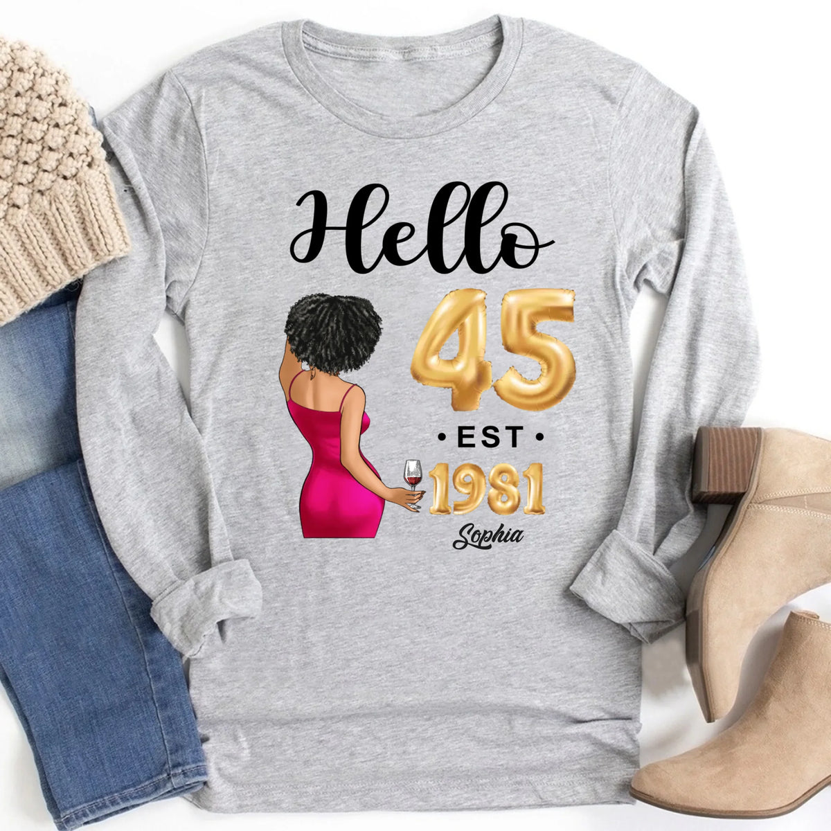 45th birthday shirts for her, Personalised 45th birthday gifts, 1981 t shirt, 45 and fabulous shirt, 45th birthday shirt ideas, gift ideas 45th birthday woman