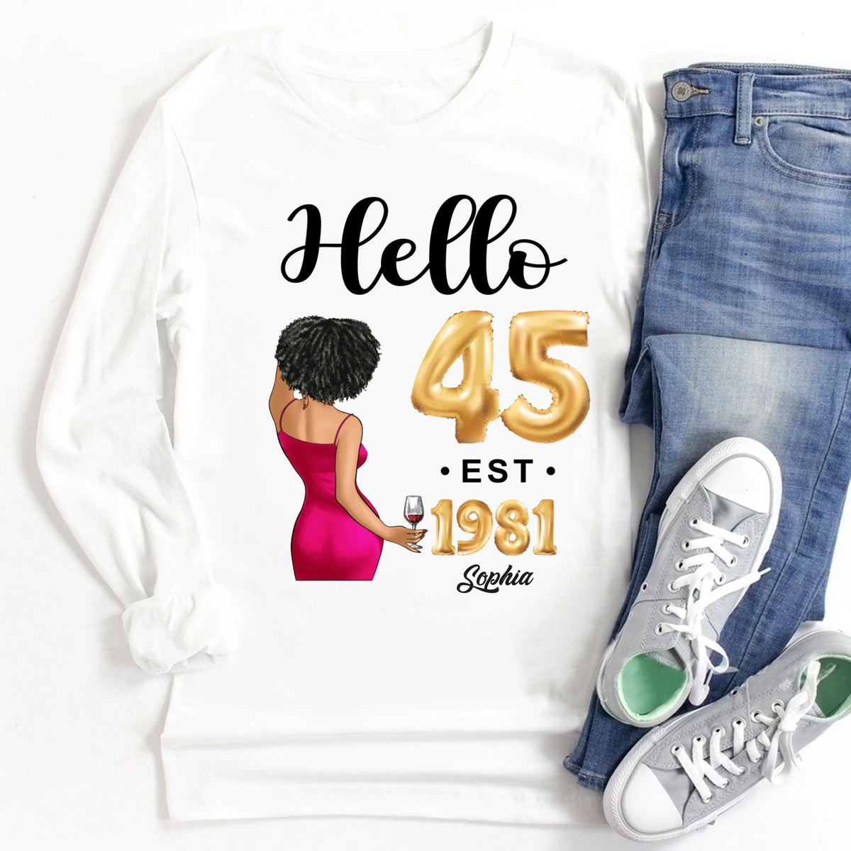 45th birthday shirts for her, Personalised 45th birthday gifts, 1981 t shirt, 45 and fabulous shirt, 45th birthday shirt ideas, gift ideas 45th birthday woman