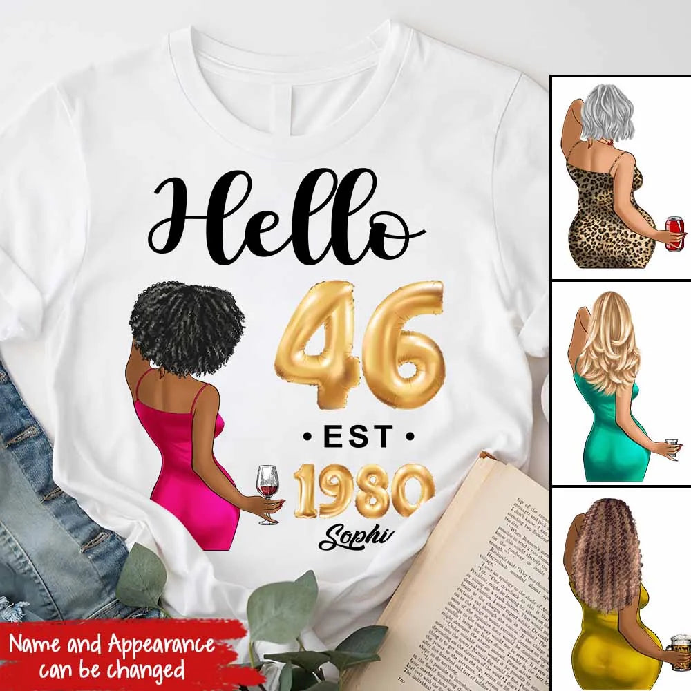 46th birthday shirts for her, Personalised 46th birthday gifts, 1980 t shirt, 46 and fabulous shirt, 46th birthday shirt ideas, gift ideas 46th birthday woman