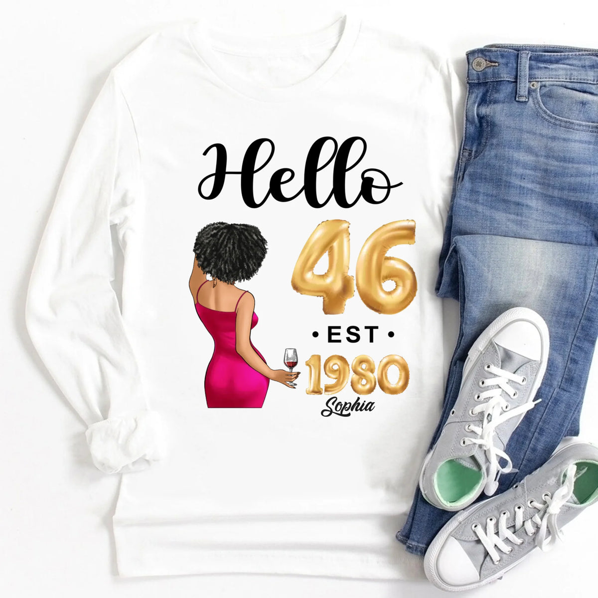 46th birthday shirts for her, Personalised 46th birthday gifts, 1980 t shirt, 46 and fabulous shirt, 46th birthday shirt ideas, gift ideas 46th birthday woman