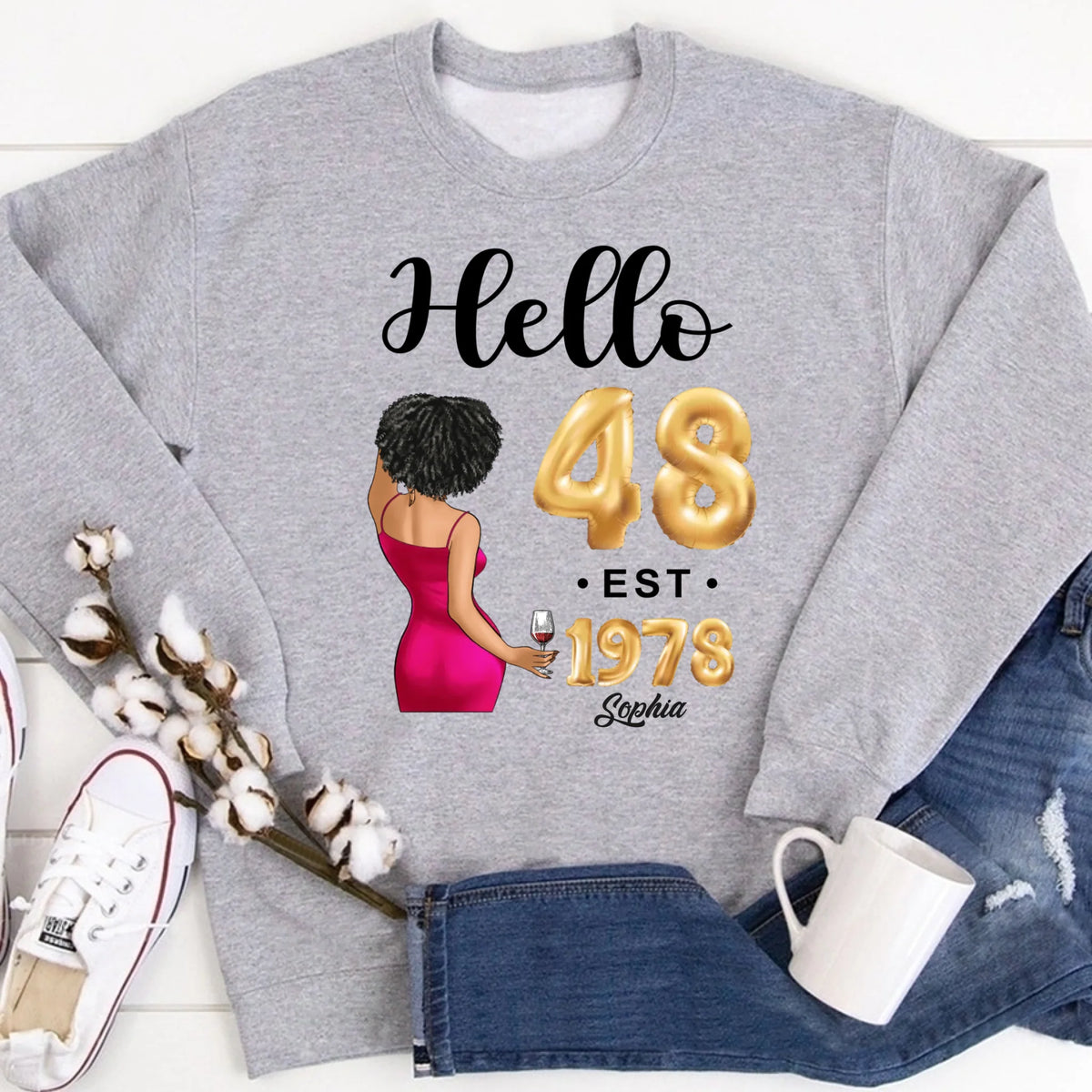 48th birthday shirts for her, Personalised 48th birthday gifts, 1978 t shirt, 48 and fabulous shirt, 48th birthday shirt ideas, gift ideas 48th birthday woman