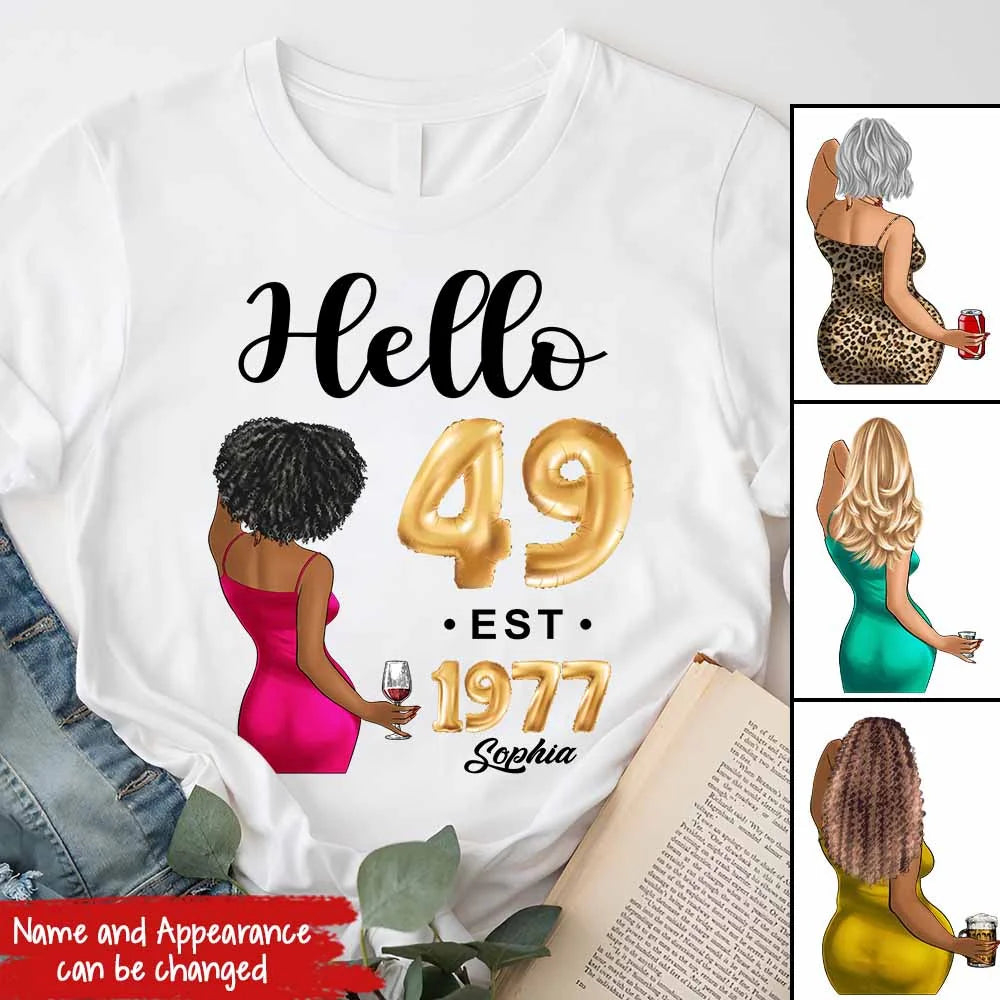 49th birthday shirts for her, Personalised 49th birthday gifts, 1977 t shirt, 49 and fabulous shirt, 49th birthday shirt ideas, gift ideas 49th birthday woman