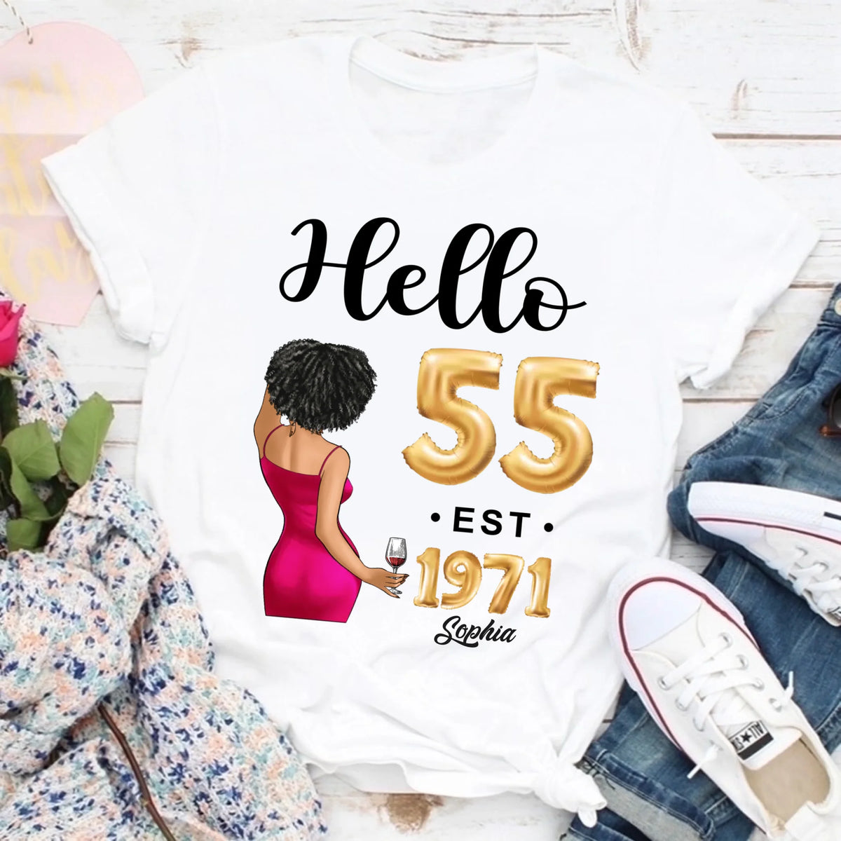 55th birthday shirts for her, Personalised 55th birthday gifts, 1971 t shirt, 55 and fabulous shirt, 55th birthday shirt ideas, gift ideas 55th birthday woman