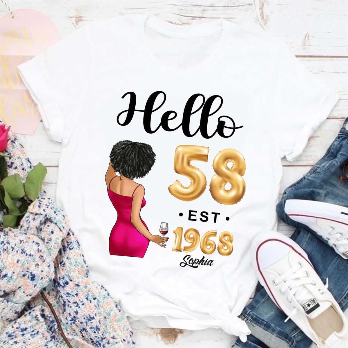 58th birthday shirts for her, Personalised 58th birthday gifts, 1968 t shirt, 58 and fabulous shirt, 58th birthday shirt ideas, gift ideas 58th birthday woman