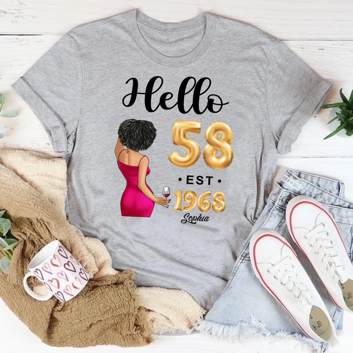 58th birthday shirts for her, Personalised 58th birthday gifts, 1968 t shirt, 58 and fabulous shirt, 58th birthday shirt ideas, gift ideas 58th birthday woman