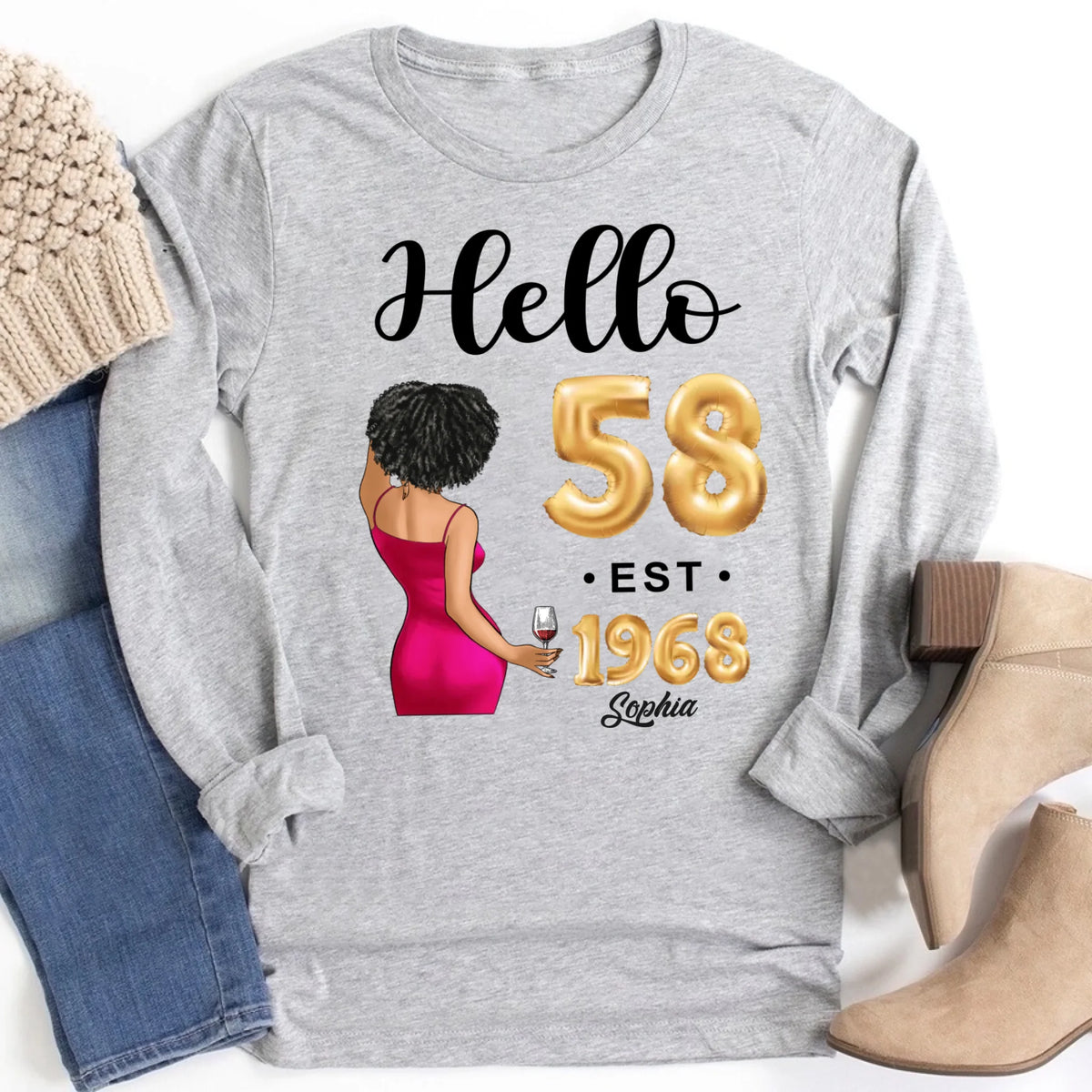 58th birthday shirts for her, Personalised 58th birthday gifts, 1968 t shirt, 58 and fabulous shirt, 58th birthday shirt ideas, gift ideas 58th birthday woman