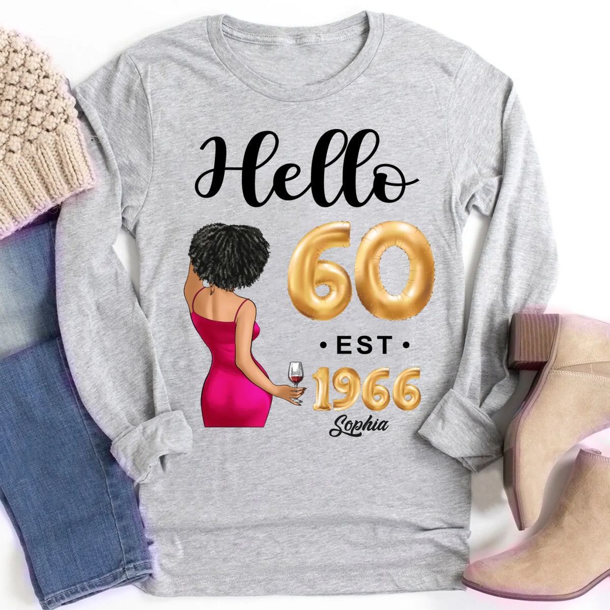 60th Birthday Shirts, Custom Birthday Shirts, Turning 60 Shirt, Gifts For Women Turning 60, 60 And Fabulous Shirt, 1966 Shirt, 60th Birthday Shirts For Her
