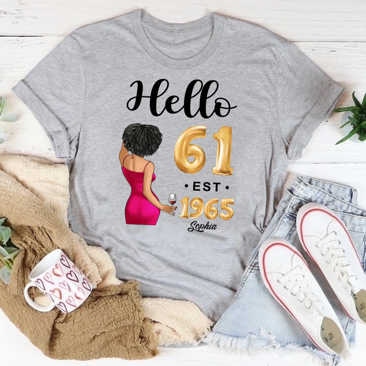 61st birthday shirts for her, Personalised 61st birthday gifts, 1965 t shirt, 61 and fabulous shirt, 61st  birthday shirt ideas, gift ideas 61st birthday woman