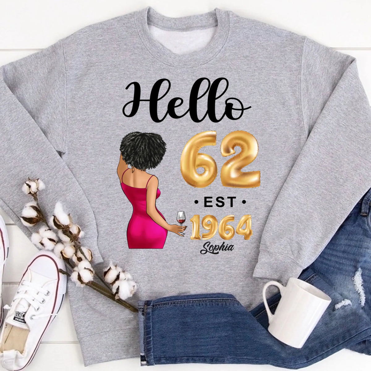 62nd birthday shirts for her, Personalised 62nd birthday gifts, 1964 t shirt, 62 and fabulous shirt, 62nd birthday shirt ideas, gift ideas 62nd birthday woman