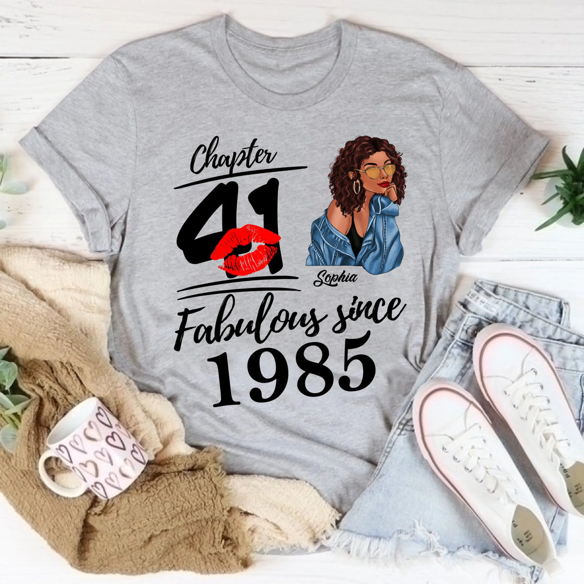 Chapter 41, Fabulous Since 1985 41st Birthday Unique T Shirt For Woman, Custom Birthday Shirt, Her Gifts For 41 Years Old , Turning 41 Birthday Cotton Shirt