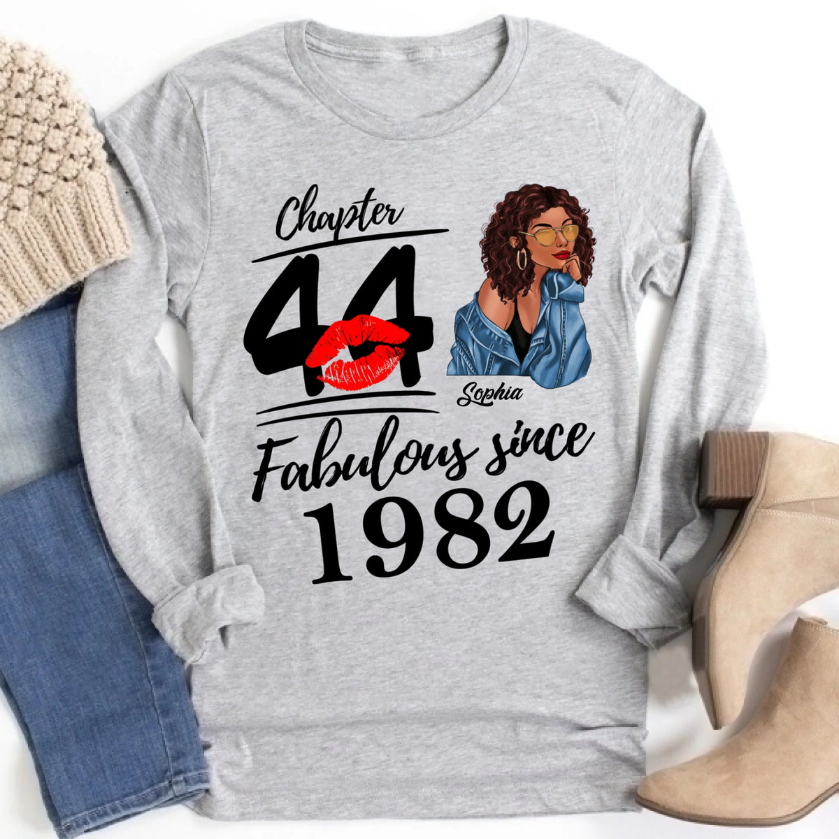 44th Birthday Shirts, Custom Birthday Shirts, Turning 44 Shirt, Gifts For Women Turning 44, 44 And Fabulous Shirt, 1982 Shirt, 44th Birthday Shirts For Her, It's My 44 Birthday