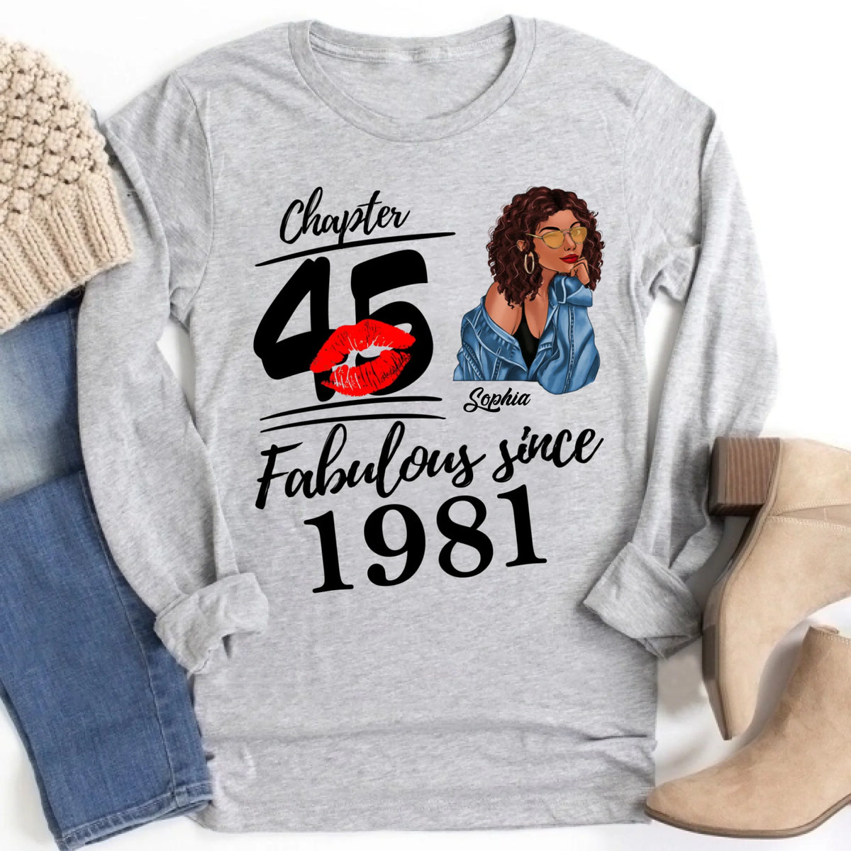 45th Birthday Shirts, Custom Birthday Shirts, Turning 45 Shirt, Gifts For Women Turning 45, 45 And Fabulous Shirt, 1981 Shirt, 45th Birthday Shirts For Her, It's My 45 Birthday