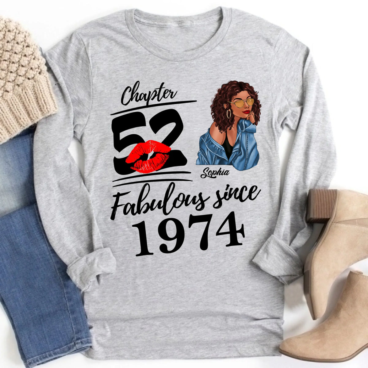 52nd Birthday Shirts, Custom Birthday Shirts, Turning 52 Shirt, Gifts For Women Turning 52, 52 And Fabulous Shirt, 1974 Shirt, 52nd Birthday Shirts For Her
