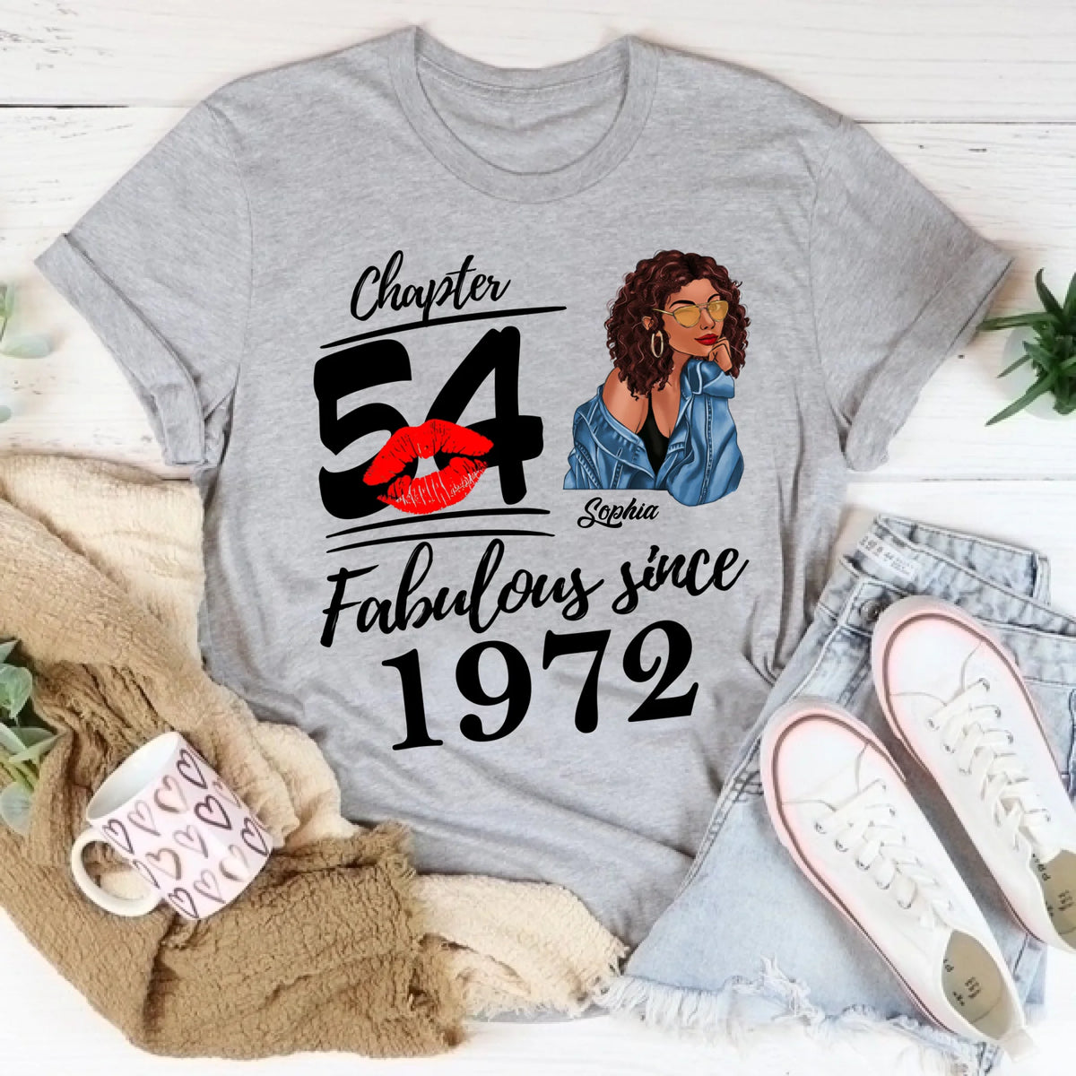 Chapter 54, Fabulous Since 1972 54th Birthday Unique T Shirt For Woman, Custom Birthday Shirt, Her Gifts For 54 Years Old , Turning 54 Birthday Cotton Shirt