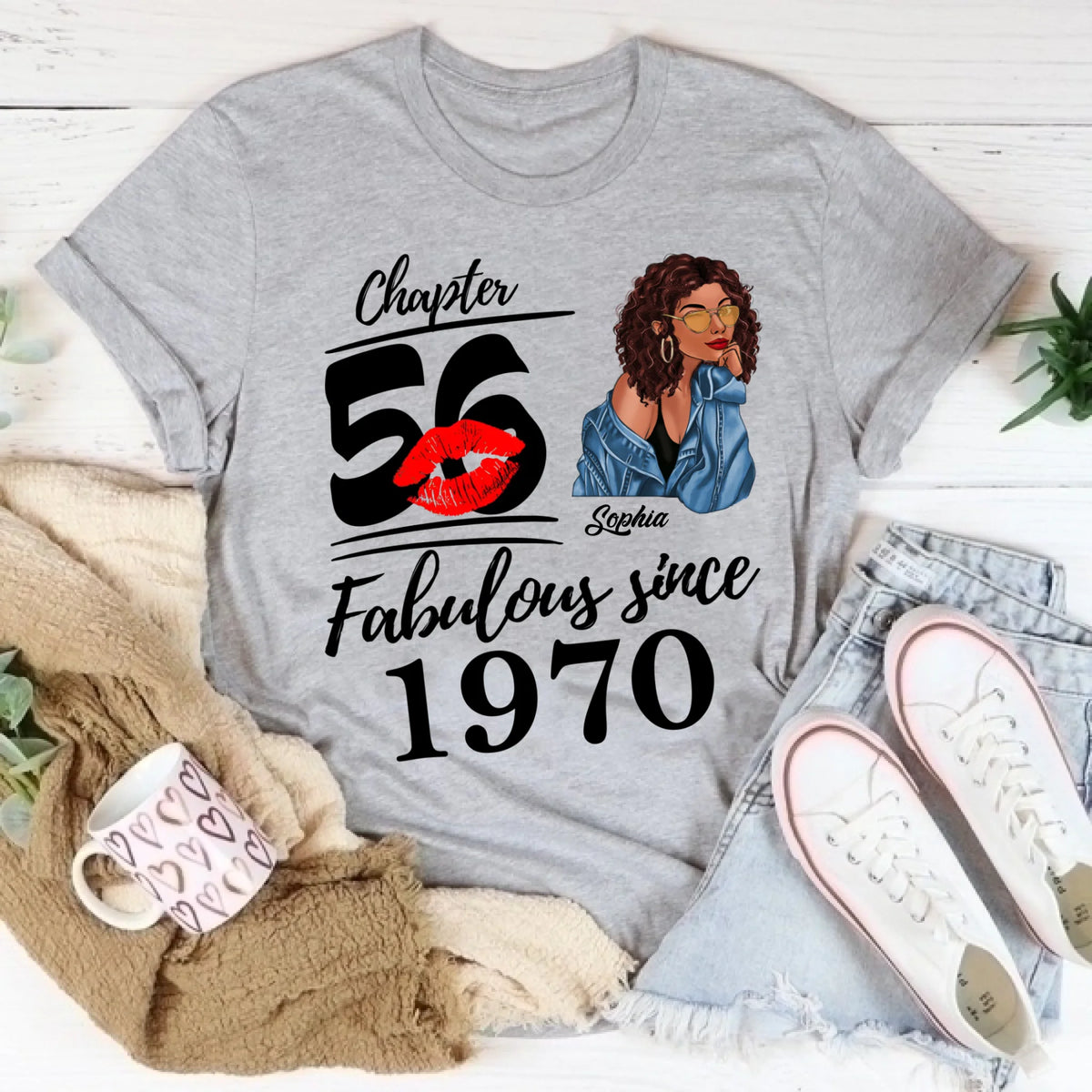 Chapter 56, Fabulous Since 1970 56th Birthday Unique T Shirt For Woman, Custom Birthday Shirt, Her Gifts For 56 Years Old , Turning 56 Birthday Cotton Shirt