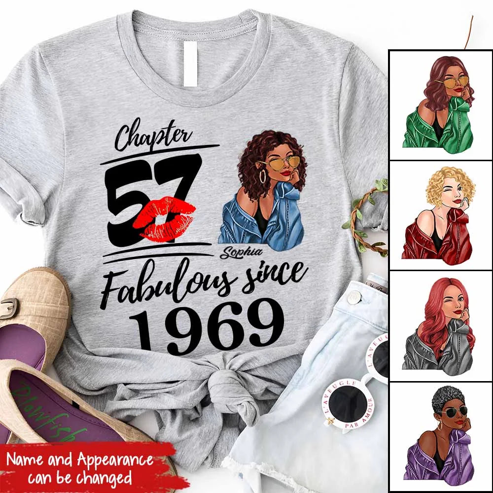Chapter 57, Fabulous Since 1969 57th Birthday Unique T Shirt For Woman, Custom Birthday Shirt, Her Gifts For 57 Years Old , Turning 57 Birthday Cotton Shirt