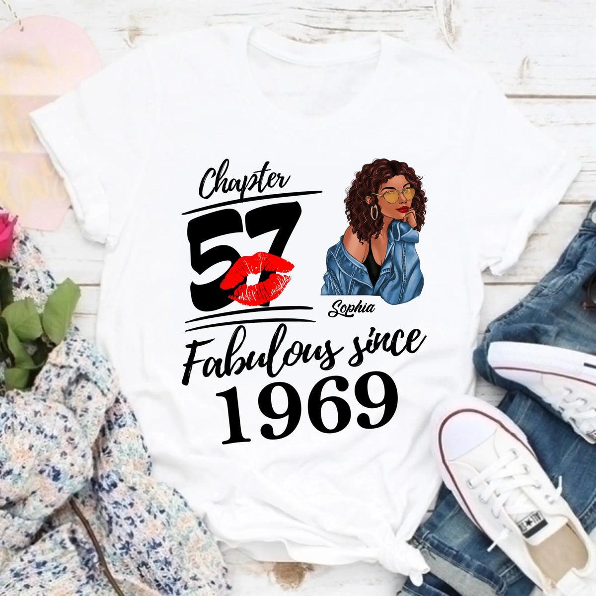 Chapter 57, Fabulous Since 1969 57th Birthday Unique T Shirt For Woman, Custom Birthday Shirt, Her Gifts For 57 Years Old , Turning 57 Birthday Cotton Shirt