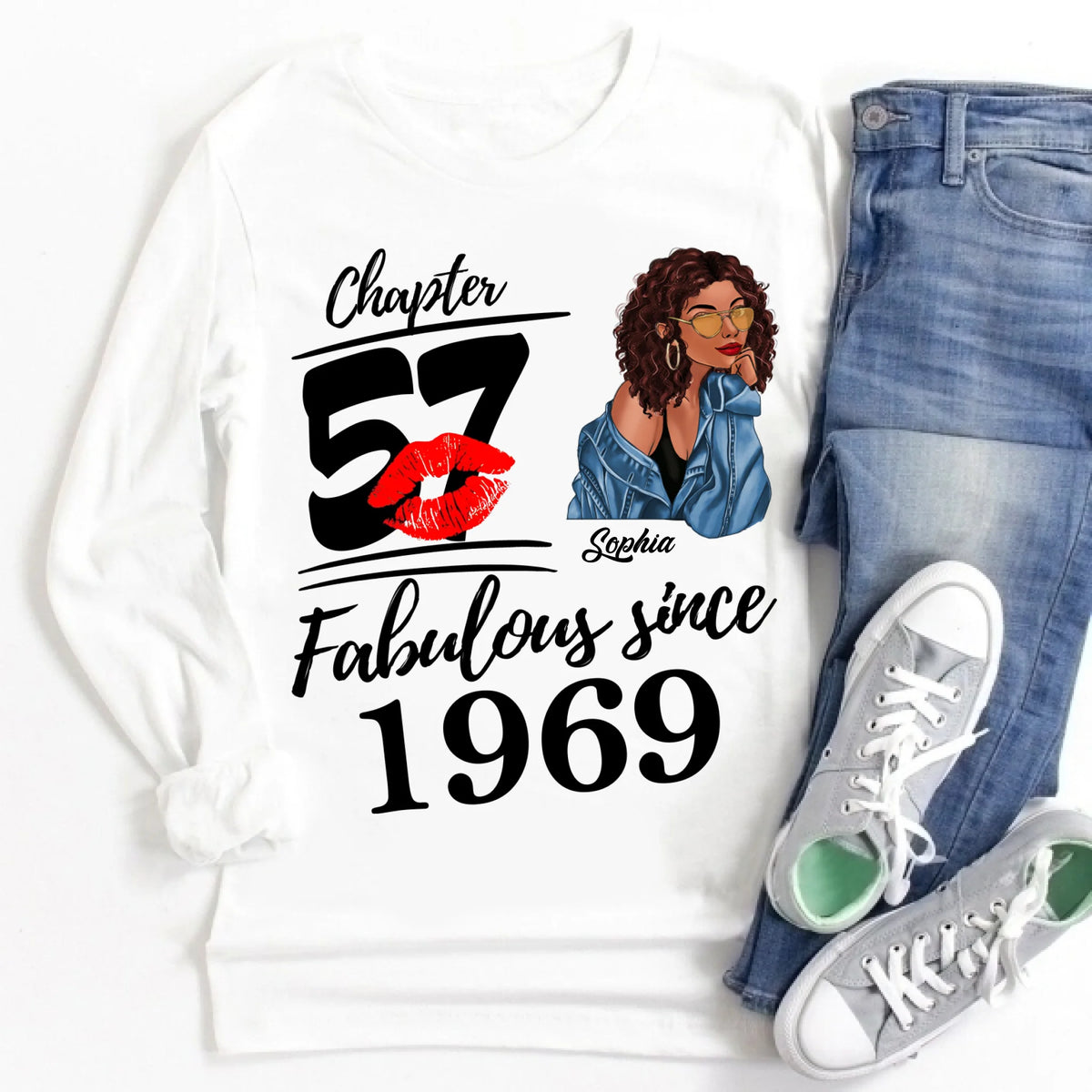Chapter 57, Fabulous Since 1969 57th Birthday Unique T Shirt For Woman, Custom Birthday Shirt, Her Gifts For 57 Years Old , Turning 57 Birthday Cotton Shirt