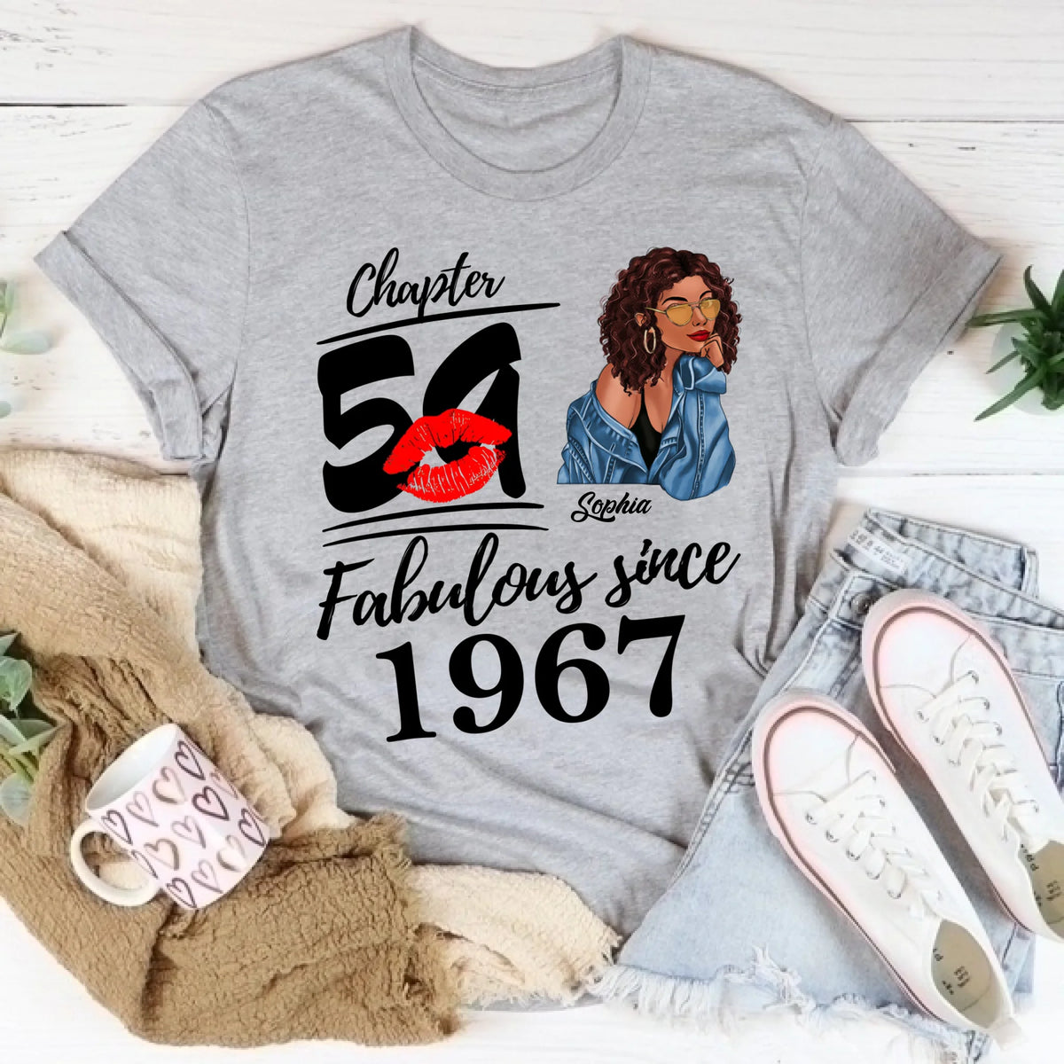 Chapter 59, Fabulous Since 1967 59th Birthday Unique T Shirt For Woman, Custom Birthday Shirt, Her Gifts For 59 Years Old , Turning 59 Birthday Cotton Shirt