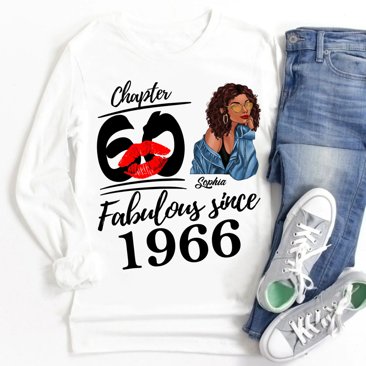 Chapter 60, Fabulous Since 1966 60th Birthday Unique T Shirt For Woman, Custom Birthday Shirt, Her Gifts For 60 Years Old , Turning 60 Birthday Cotton Shirt