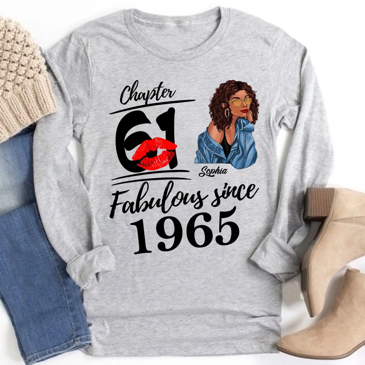 61st Birthday Shirts, Custom Birthday Shirts, Turning 61 Shirt For Women, Turning 61 And Fabulous Shirt, 1965 Shirt, Best Gifts For Women Turning 61