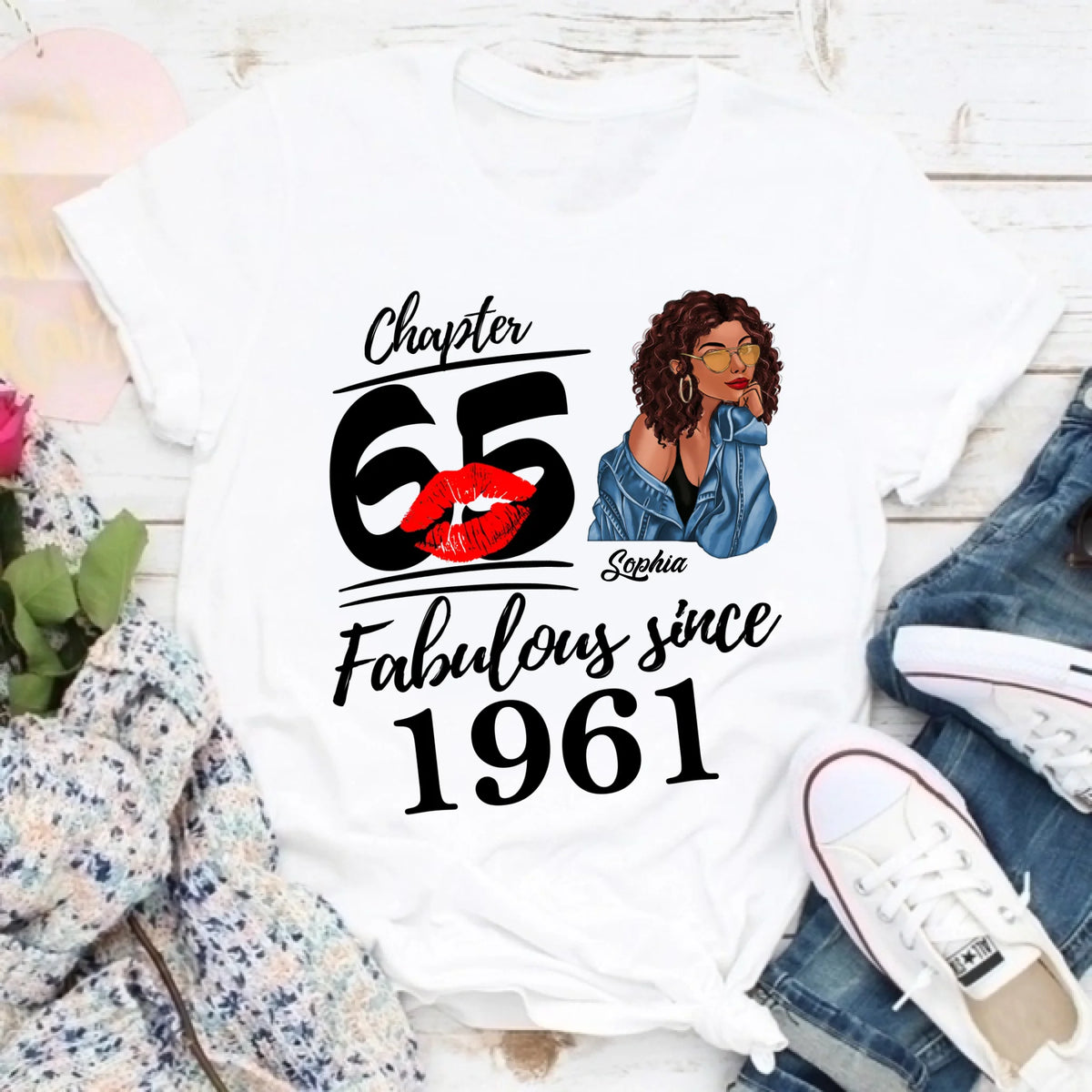 65th Birthday Shirts, Custom Birthday Shirts, Turning 65 Shirt For Women, Turning 65 And Fabulous Shirt, 1961 Shirt, Best Gifts For Women Turning 65