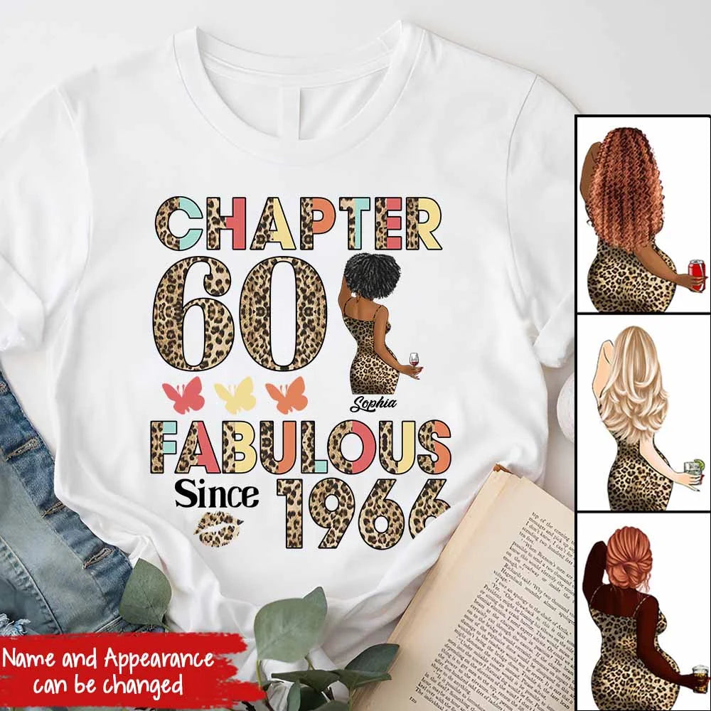 Chapter 60, Fabulous Since 1966 60th Birthday Unique T Shirt For Woman, Custom Birthday Shirt, Her Gifts For 60 Years Old , Turning 60 Birthday Cotton Shirt