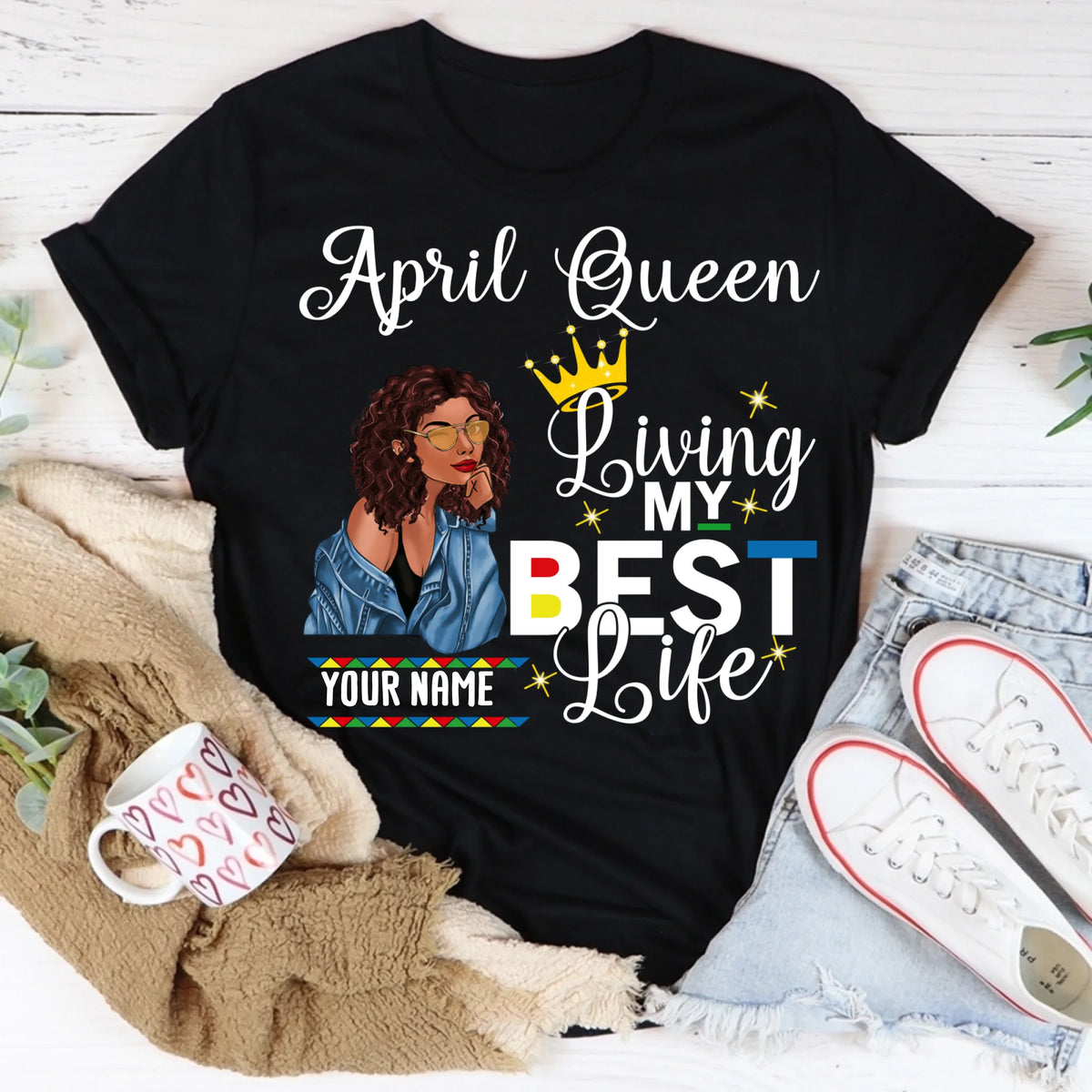 April Birthday Shirt, Custom Birthday Shirt, Queens Born In April, April Birthday Gifts, April shirts for Woman