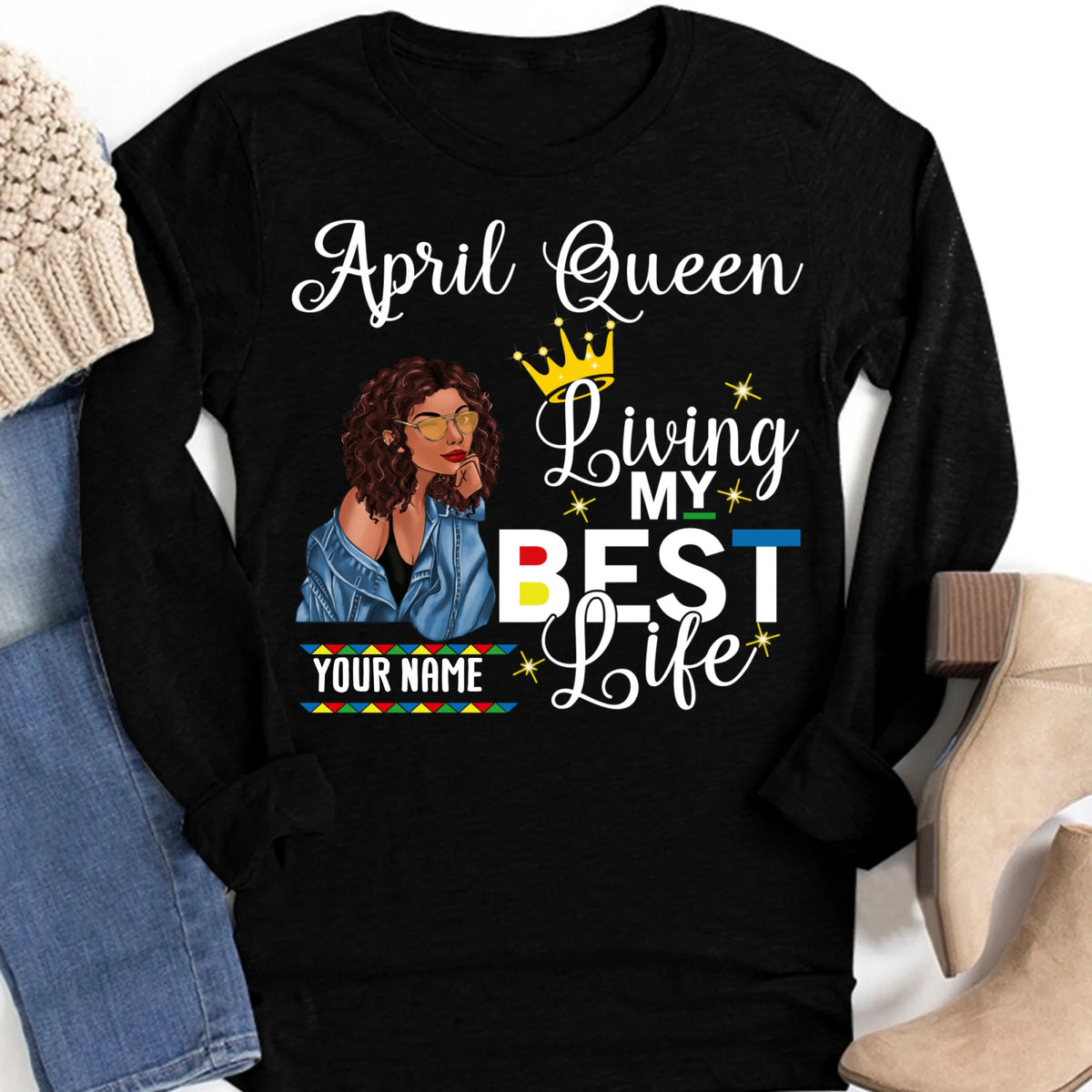 April Birthday Shirt, Custom Birthday Shirt, Queens Born In April, April Birthday Gifts, April shirts for Woman