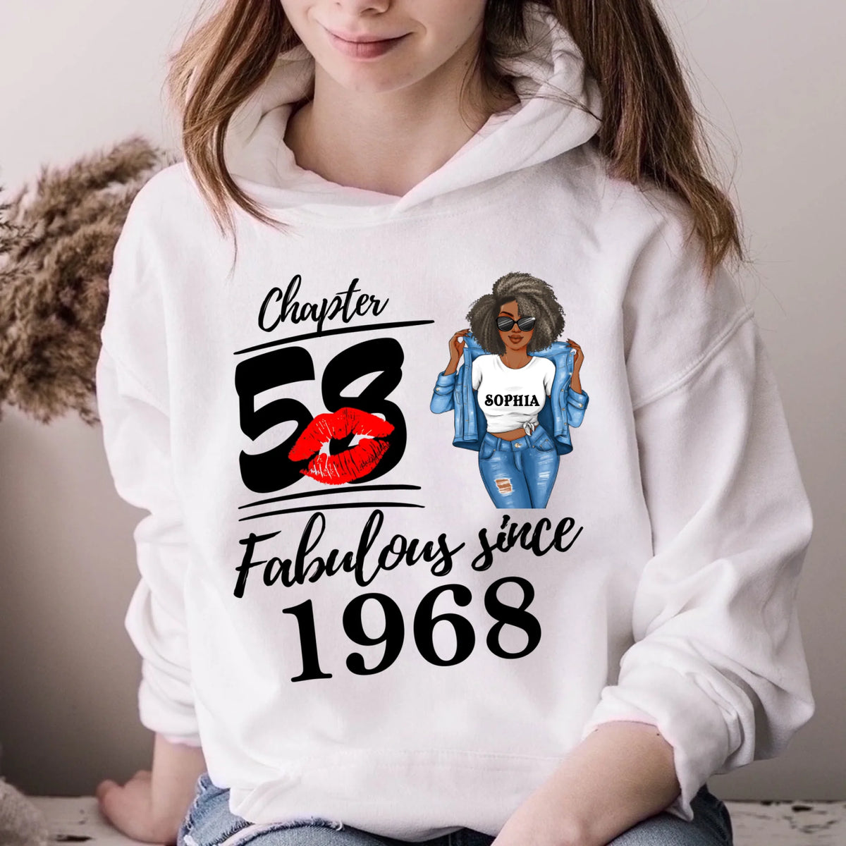 Chapter 58, Fabulous Since 1968 58th Birthday Unique T Shirt For Woman, Custom Birthday Shirt, Her Gifts For 58 Years Old , Turning 58 Birthday Cotton Shirt