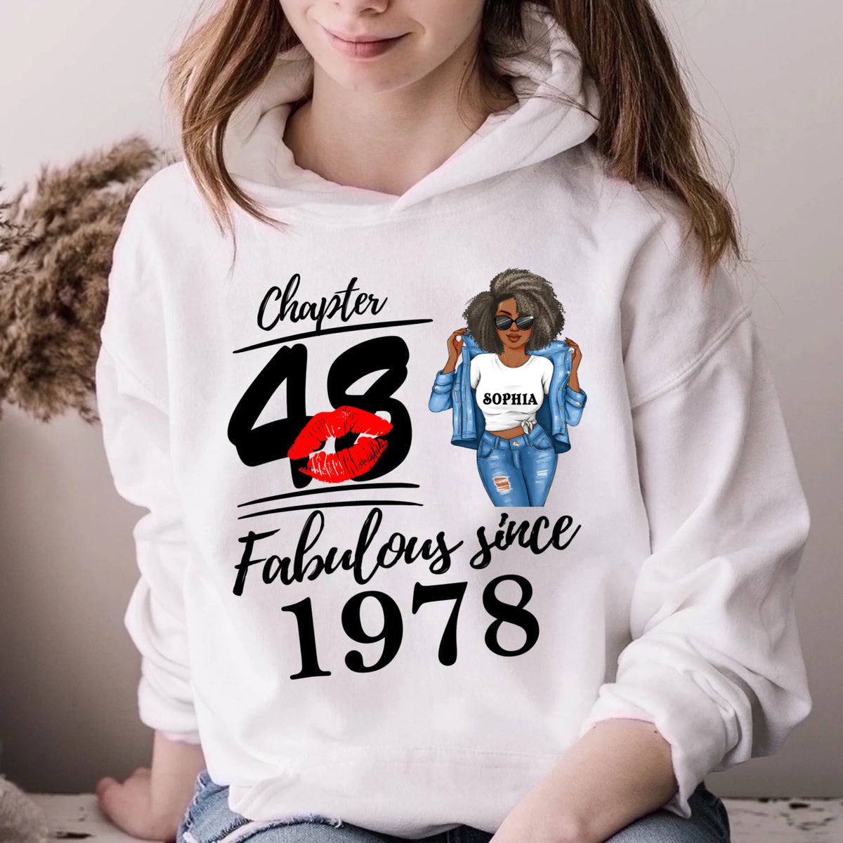 Chapter 48, Fabulous Since 1977 48 Birthday Unique T Shirt For Woman, Custom Birthday Shirt, Her Gifts For 48 Years Old , Turning 48 Birthday Cotton Shirt