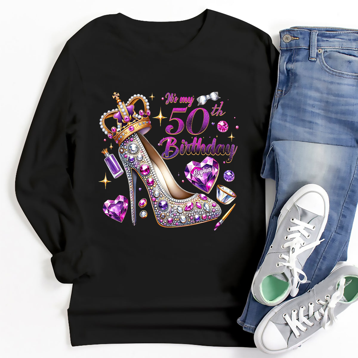 50th Birthday Shirts, Custom Birthday Shirts, Turning 50 Shirt, Gifts For Women Turning 50, 50 And Fabulous Shirt, 50th Birthday Shirts For Her-YPT-ALK