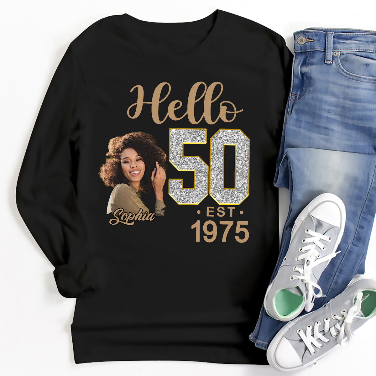50th Birthday Shirts, Custom Photo Birthday Shirts, Turning 50 Shirt, Gifts For Women Turning 50, 50 And Fabulous Shirt, 1975 Shirt, 50th Birthday Shirts For Her-YPT-ALK