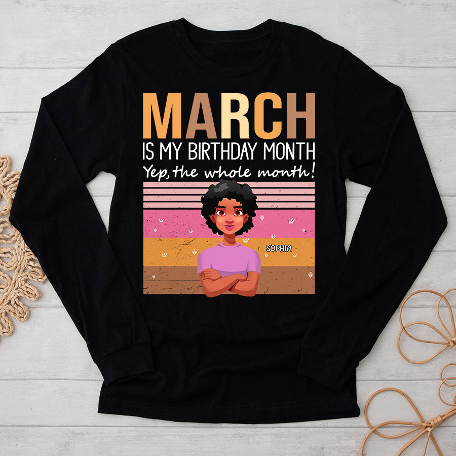 Custom Birthday Shirt, March Birthday Shirts For Woman, March Birthday Gifts