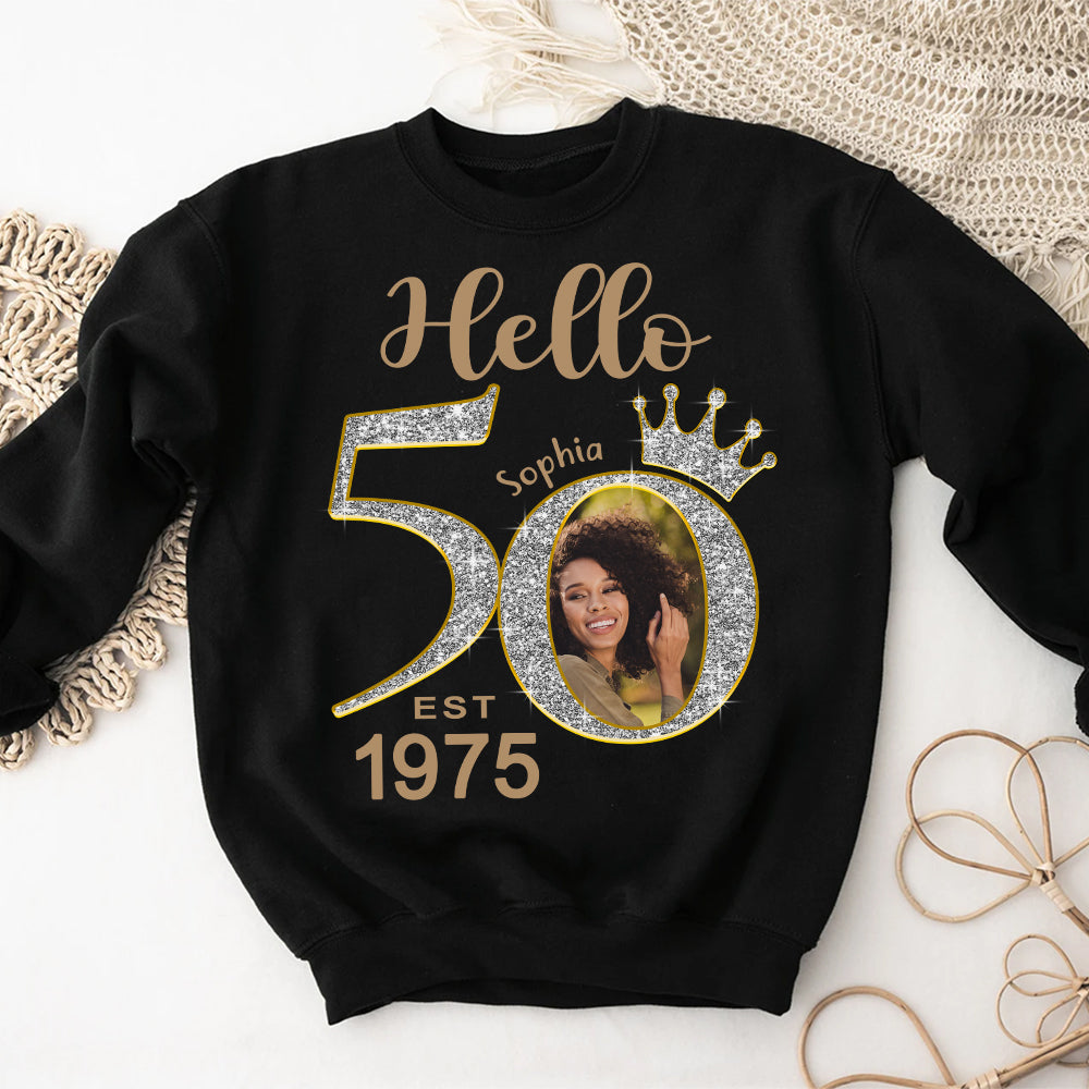 Custom Face Photo 50&#39;s Birthday Shirt, 50th Birthday Unique T Shirt For Woman, Custom Birthday Shirt, Her Gifts For 50 Years Old, Custom Picture Tee, Personalized Birthday Shirt-YPT-HCT