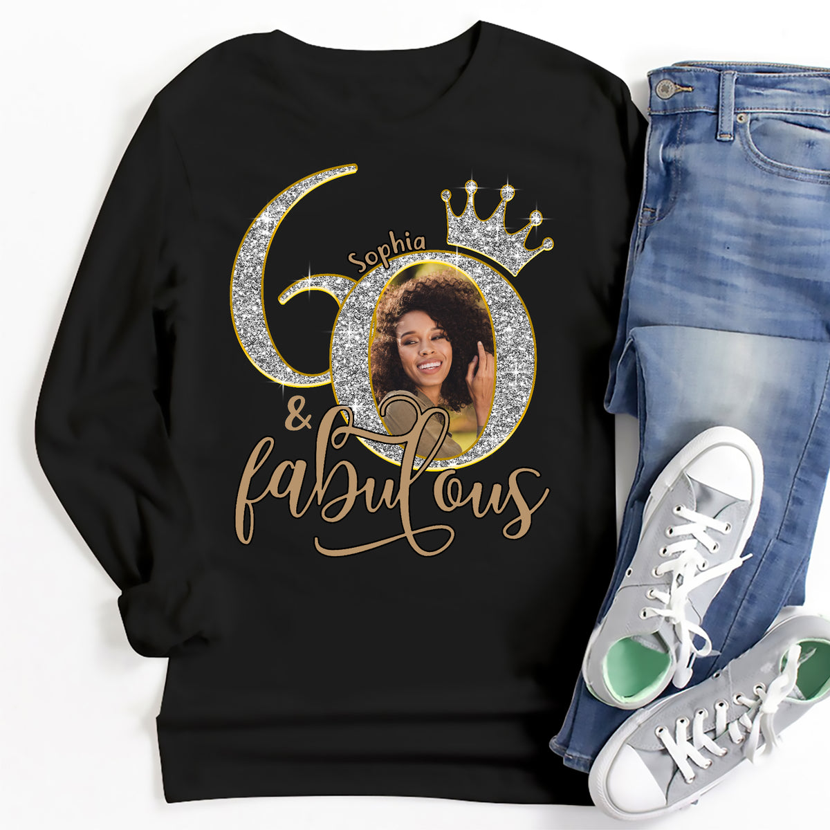 60th Birthday Shirts, Custom Photo Birthday Shirts, Turning 60 Shirt, Gifts For Women Turning 60, 60 And Fabulous Shirt, 60th Birthday Shirts For Her-YPT-ALK
