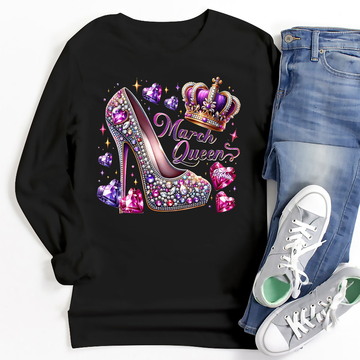 March Birthday Shirt, Custom Birthday Shirt, Queens Born In March, March Birthday Shirts For Woman, March Birthday Gifts, March Is My Birthday Month, Yep The Whole Month-YPT-ALK