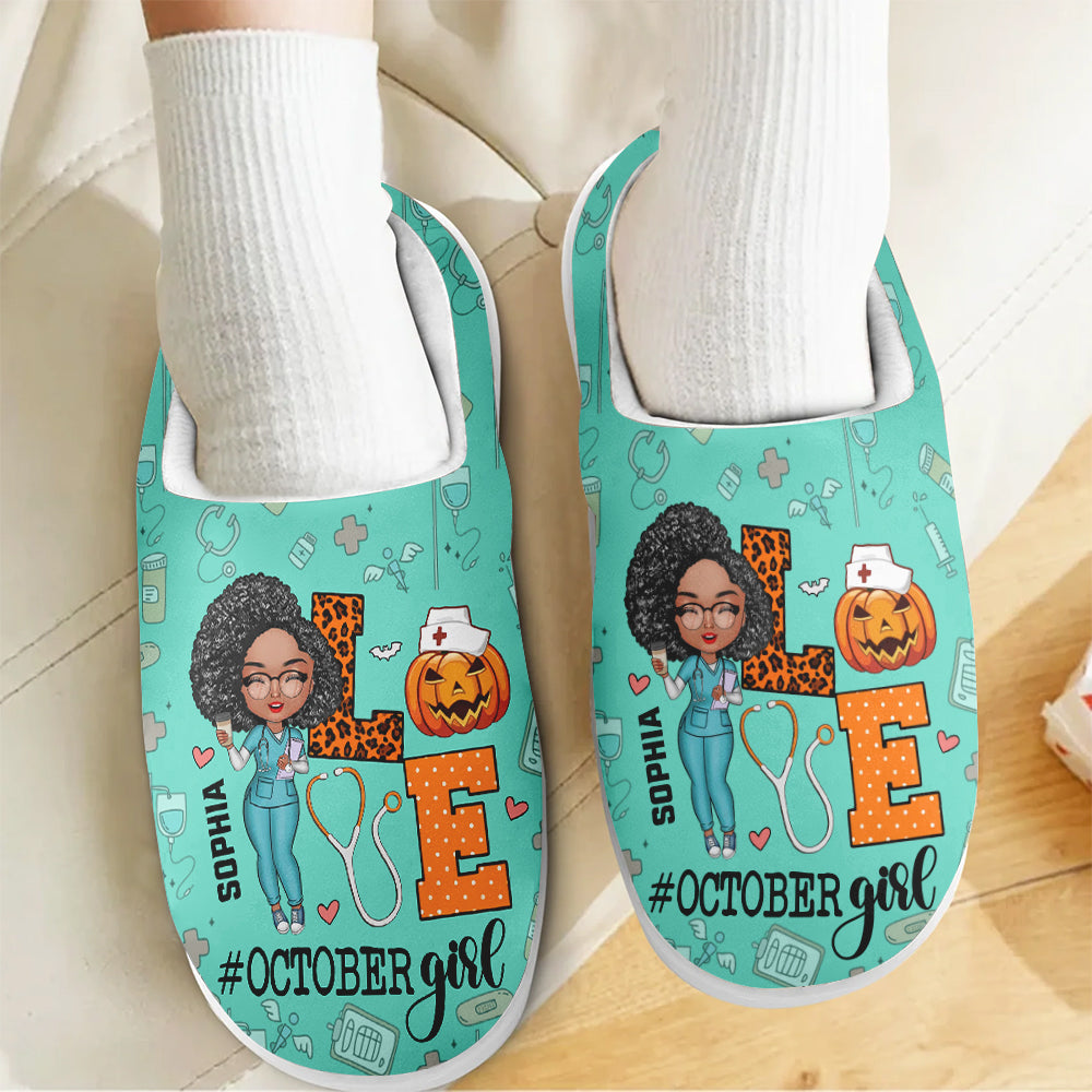 Personalized Slippers, Custom Birthday Gifts For October Girls, Birthday Gifts For Nurses, Halloween gifts