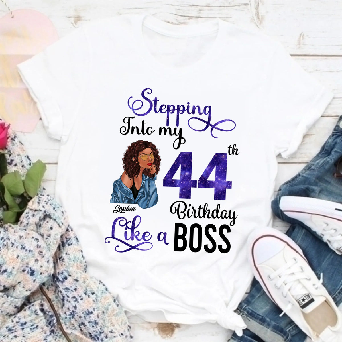 Chapter 44, Fabulous Since 1982 44th Birthday Unique T Shirt For Woman, Custom Birthday Shirt, Her Gifts For 44 Years Old , Turning 44 Birthday Cotton Shirt