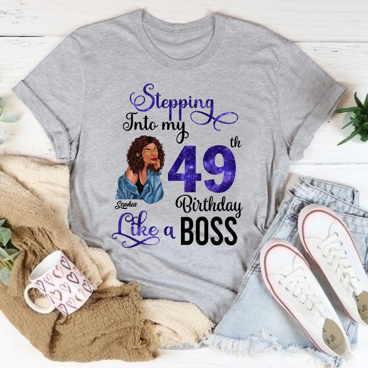 Chapter 49, Fabulous Since 1977 49th Birthday Unique T Shirt For Woman, Custom Birthday Shirt, Her Gifts For 49 Years Old , Turning 49 Birthday Cotton Shirt