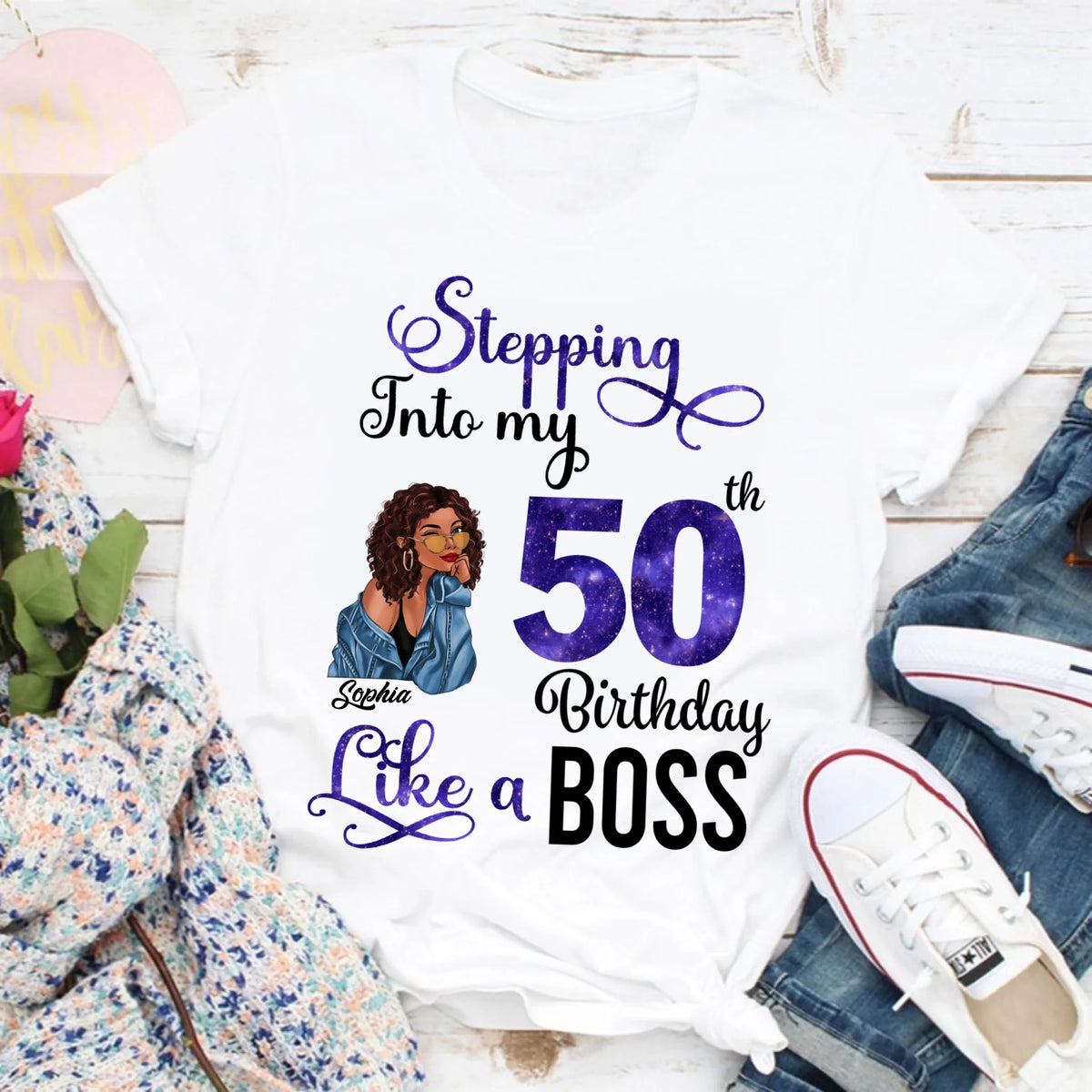 Chapter 50, Fabulous Since 1976 50th Birthday Unique T Shirt For Woman, Custom Birthday Shirt, Her Gifts For 50 Years Old , Turning 50 Birthday Cotton Shirt