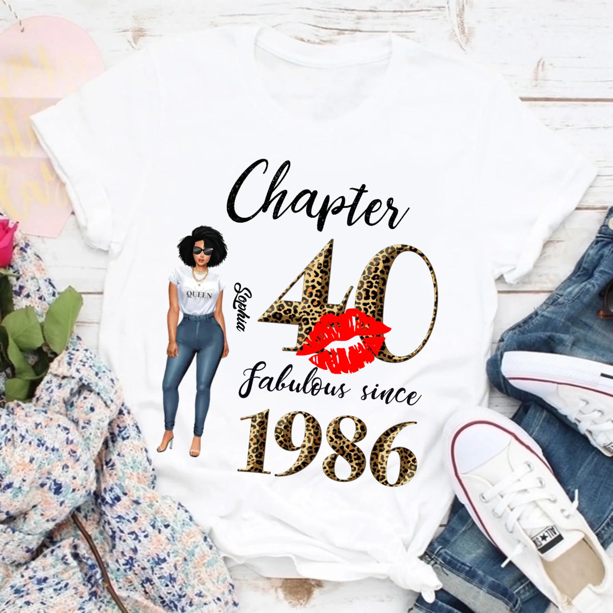 Chapter 40, Fabulous Since 1986 40th Birthday Unique T Shirt For Woman, Custom Birthday Shirt, Her Gifts For 40 Years Old , Turning 40 Birthday Cotton Shirt